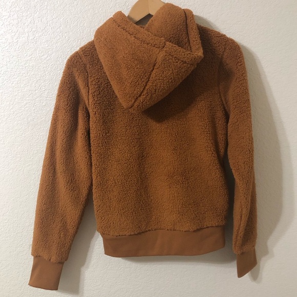 NWT Athleta Tugga Sherpa Hoodie in Cattail Brown - Size XXS - Picture 7 of 9